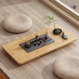 Solid Bamboo Kang Table Foldable Low Tatami Table Multi‑Purpose for Bay Window Bed Laptop Work Coffee Tea Home Use