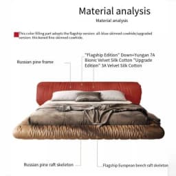 200x220cm Italian Luxury Suspension Bed Designer Leather Frames Double Bed King Size Queen Twin Headboard Bedroom Furniture
