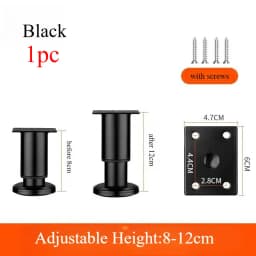 1pc Adjustable Height Furniture Support Legs for Bed Frame, Metal Adjustable Furniture Legs