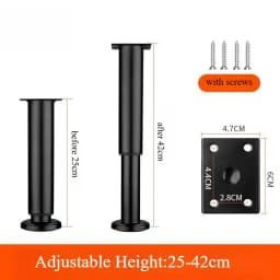 1pc Adjustable Height Furniture Support Legs for Bed Frame, Metal Adjustable Furniture Legs