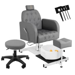 Foot SPA Chair Sofa with Foot Bath Basin Pedicure Hydraulic Lifting 360° Rotation Nail Salon Furniture