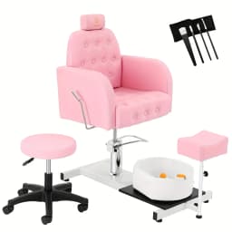 Foot SPA Chair Sofa with Foot Bath Basin Pedicure Hydraulic Lifting 360° Rotation Nail Salon Furniture
