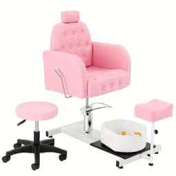 Foot SPA Chair Sofa with Foot Bath Basin Pedicure Hydraulic Lifting 360° Rotation Nail Salon Furniture