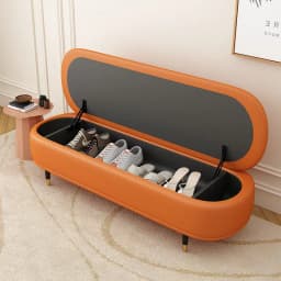 Light Luxury Shoe Bench with Backrest - Ottoman for Bedroom End, Storage Stool for Cloakroom, Long Sofa Bench for Boutique