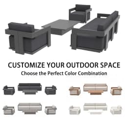 Modern Outdoor Aluminum Sofa Set with Coffee Table, Garden Terrace, Patio and Park Waterproof Terrace Leisure Furniture