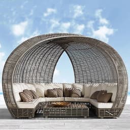 Outdoor Modern Sofa Bed for Garden Hotel & Terrace Use-Simple Design Pre-packed
