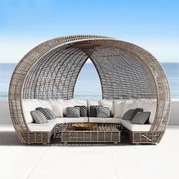 Outdoor Modern Sofa Bed for Garden Hotel & Terrace Use-Simple Design Pre-packed