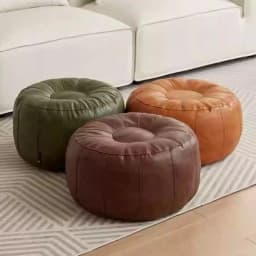 PU Leather Unstuffed Storage Leg Bench Need to Fill Clothes Large Capacity Clothes Storage Chair Non-Slip Nordic Sofa Footstool