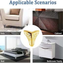 4pcs Golden Geometric Metal Furniture Legs - Hollowed-Out Polished, for Sofas/Coffee/TV/Shoe Cabinets, Modern Decor