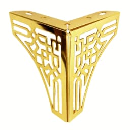 4pcs Golden Geometric Metal Furniture Legs - Hollowed-Out Polished, for Sofas/Coffee/TV/Shoe Cabinets, Modern Decor