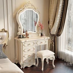 Hxl vanity table - all-in-one multifunctional makeup desk with storage for bedroom