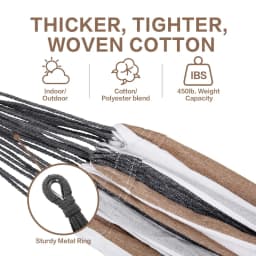 Double Outdoor Garden Garden Hammock Heavy Duty Steel Frame 150kg Capacity Portable Nylon Tote Bag 1 Person Space Saving