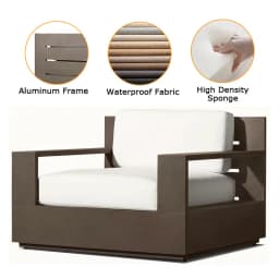 Hotel Outdoor Sofa Villa Aluminum Outdoor Sofa Set Resort Furniture Luxury Garden Furniture Patio Sofa with Coffee Table
