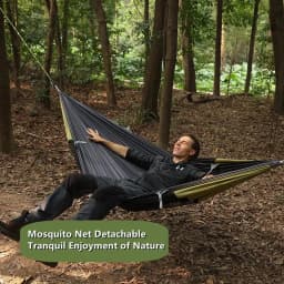 3-in-1 Outdoor Sunshade Mosquito Net Hammock, Silver-Coated Sun-Protection Camping Mosquito-Proof Hammock