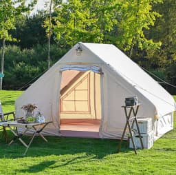 Custom 10 Person Four-Season One Bedroom Soundproof Waterproof Canvas Air Glamping Inflatable Tent for Party and Camping