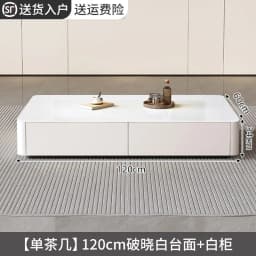 Modern Black & White TV Stand Glossy Stone Top Low Console Minimalist Living Room Cabinet for Small Apartment Home Furniture