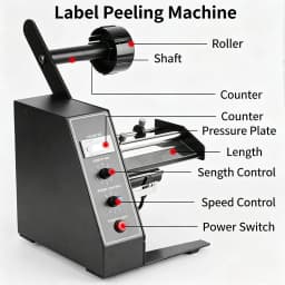 Automatic Label Peeling Machine Fully Automatic Sticker Separator Stripper For Self Adhesive Label Industrial Label Dispenser