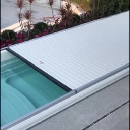 Motorized Retractable Pool Cover Aluminum, Heavy Duty Waterproof Roller Shutter for Commercial & Residential Pool
