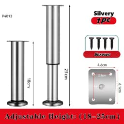 1PCS 8-110cm Adjustable Height Furniture Support Legs for Bed Frame Metal Adjustable Furniture Legs for Bed/Sofa/Cabinet/Couch