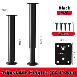 1PCS 8-110cm Adjustable Height Furniture Support Legs for Bed Frame Metal Adjustable Furniture Legs for Bed/Sofa/Cabinet/Couch