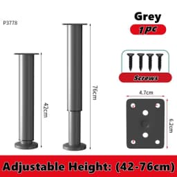 1PCS 8-110cm Adjustable Height Furniture Support Legs for Bed Frame Metal Adjustable Furniture Legs for Bed/Sofa/Cabinet/Couch
