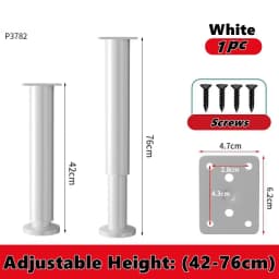 1PCS 8-110cm Adjustable Height Furniture Support Legs for Bed Frame Metal Adjustable Furniture Legs for Bed/Sofa/Cabinet/Couch