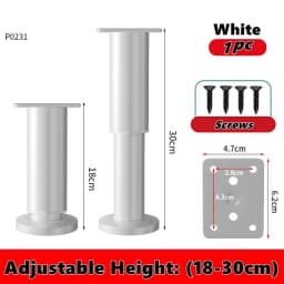 1PCS 8-110cm Adjustable Height Furniture Support Legs for Bed Frame Metal Adjustable Furniture Legs for Bed/Sofa/Cabinet/Couch