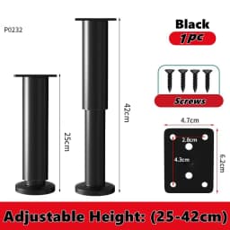 1PCS 8-110cm Adjustable Height Furniture Support Legs for Bed Frame Metal Adjustable Furniture Legs for Bed/Sofa/Cabinet/Couch