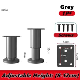 1PCS 8-110cm Adjustable Height Furniture Support Legs for Bed Frame Metal Adjustable Furniture Legs for Bed/Sofa/Cabinet/Couch