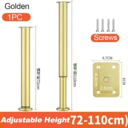 1PCS 8-110cm Adjustable Height Furniture Support Legs for Bed Frame Metal Adjustable Furniture Legs for Bed/Sofa/Cabinet/Couch