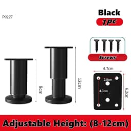 1PCS 8-110cm Adjustable Height Furniture Support Legs for Bed Frame Metal Adjustable Furniture Legs for Bed/Sofa/Cabinet/Couch