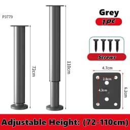 1PCS 8-110cm Adjustable Height Furniture Support Legs for Bed Frame Metal Adjustable Furniture Legs for Bed/Sofa/Cabinet/Couch
