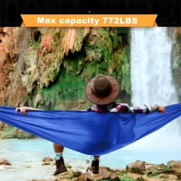 New Camping Hammock, Ultra-Light Portable Double-Color Hammock, Available in Multiple Sizes and Colors (270*140 cm), Outdoor Hammock with Two Thick Aluminum Alloy Hooks, Two 2m Meter Long Straps and a Storage Bag