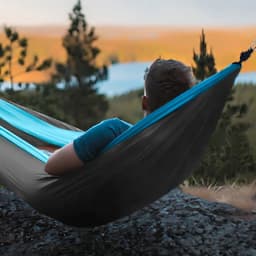 New Camping Hammock, Ultra-Light Portable Double-Color Hammock, Available in Multiple Sizes and Colors (270*140 cm), Outdoor Hammock with Two Thick Aluminum Alloy Hooks, Two 2m Meter Long Straps and a Storage Bag