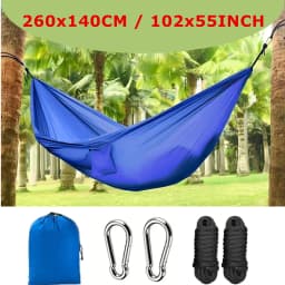 New Camping Hammock, Ultra-Light Portable Double-Color Hammock, Available in Multiple Sizes and Colors (270*140 cm), Outdoor Hammock with Two Thick Aluminum Alloy Hooks, Two 2m Meter Long Straps and a Storage Bag