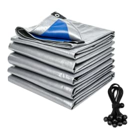 Heavy Duty Tarp Cover Waterproof Tarpaulin UV Resistant Protective Cover with Grommet for Garden Porch Emergency Rain Shelter