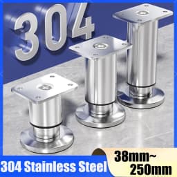 Stainless Steel Furniture Support Legs 38mm~250mm Adjustable Sofa Feet Bed Legs Table DIY Heightening Load-Bearing Accessories