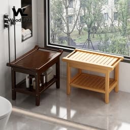 Bathroom Stool, Bath Stool, Nanzhu Bath Stool, Non-slip and Waterproof, Shoe Change Stool