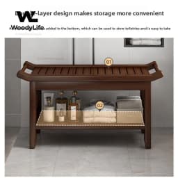 Bathroom Stool, Bath Stool, Nanzhu Bath Stool, Non-slip and Waterproof, Shoe Change Stool