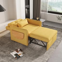 ky-Modern Sofa Cum Bed One Seater Fabric Sleeper Sofa Bed Multifunctional Adjustable Single Folding Sofa Bed)