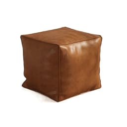Light Luxury Non-Slip Storage Stool Waterproof Large Capacity Unstuffed Cushion Cover No Fillings Square Leather Pouf Bedroom