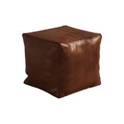 Light Luxury Non-Slip Storage Stool Waterproof Large Capacity Unstuffed Cushion Cover No Fillings Square Leather Pouf Bedroom