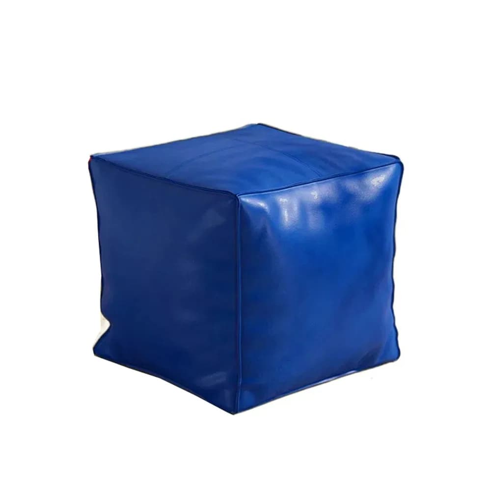 Light Luxury Non-Slip Storage Stool Waterproof Large Capacity Unstuffed Cushion Cover No Fillings Square Leather Pouf Bedroom