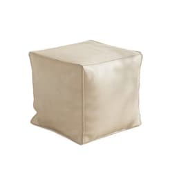 Light Luxury Non-Slip Storage Stool Waterproof Large Capacity Unstuffed Cushion Cover No Fillings Square Leather Pouf Bedroom