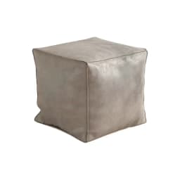 Light Luxury Non-Slip Storage Stool Waterproof Large Capacity Unstuffed Cushion Cover No Fillings Square Leather Pouf Bedroom