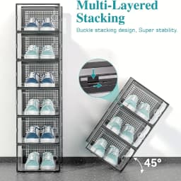 6/12/24pcs Transparent Shoe Boxes Stackable Shoe Cases Storage Plastic Shoes Box Dustproof Sneaker Boxes Shoes Furniture Organiz