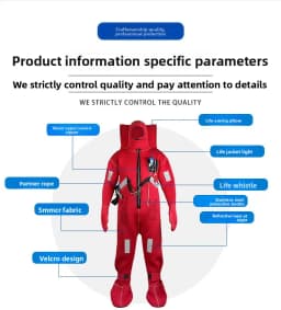 Marine Insulated Immersion Suit Thermal Life Saving Survival Suit for Ship Offshore SOLAS Cold Water Protection