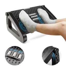 Adjustable Desk-Side Footrest Improves Posture Foot Ergonomic Aid Sturdy Design Massage Rollers for Study Room, Home
