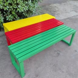 &Traditional Modern Cast Iron Steel Bench Outdoor Use Gym Mall Hospital Patio Courtyard Park Garden Street Public Complex Easy