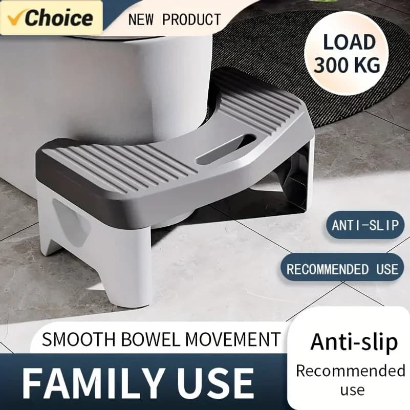 1Pc Toilet Stool for Bathroom, Comfort Toilet Stool for Adult Kids Pregnant Women, Squatting Aid Footstool, Anti Slip Thickening